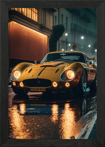 Golden ferrari 250 - 250, framed