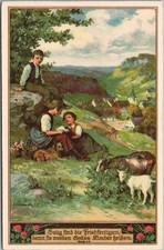 Vintage 1910s German Artist-Signed Postcard "Blessed Are The Peacemakers"