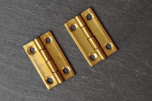Brass hinge pair reclaimed - 1",