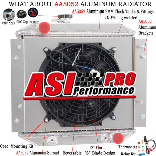 Row radiator shroud fan - row,