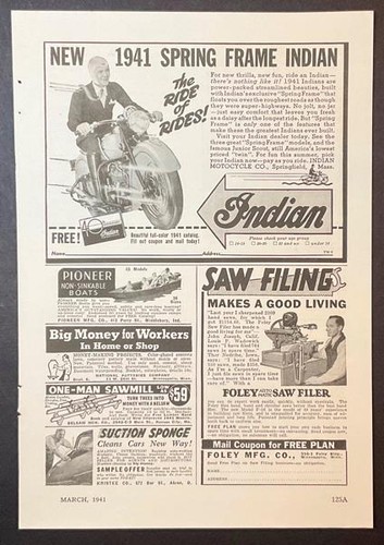 1941 indian motorcycle - indian, print