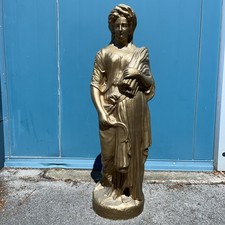 Female Garden statue Classical figure marble look sculpture Roman Greek relic