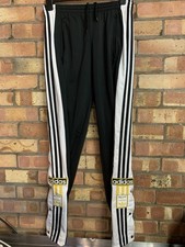 Vintage 90s adidas Adibreak Sweat Pants popper Joggers  Nylon Black  Mens Size S