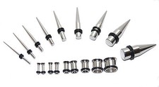 SURGICAL STEEL EAR TAPERS & FLESH TUNNEL STRETCHING KIT STRETCHER SET 1.6MM-10MM