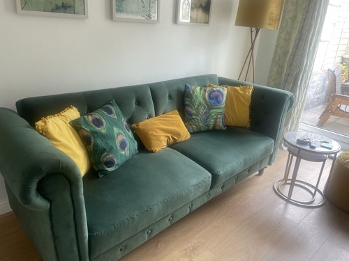 Green velvet chesterfield - green,