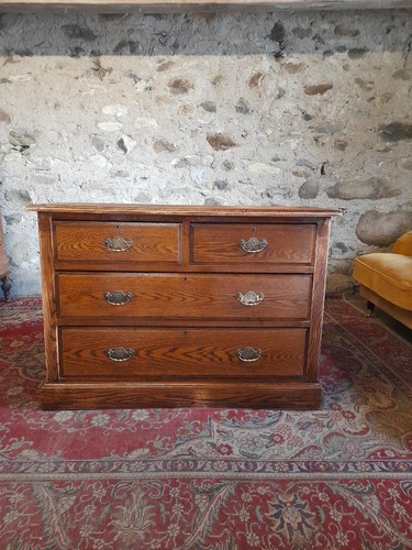 Vintage oak chest drawers - vintage,