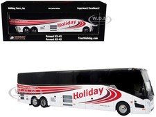 PREVOST H3-45 COACH BUS "HOLIDAY TOURS" WHITE 1/64 BY ICONIC REPLICAS 64-0616