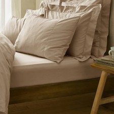 Luxury Linen Blend Deep Fitted Sheet 55% Linen 45% Cotton Breathable Super Soft
