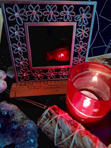 Black scrying mirror - black,