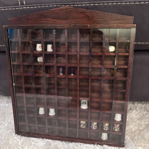 Vintage wood thimble display - wood,