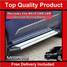 FITS MERCEDES VITO W639 COMPACT & LONG SILVER SIDE STEPS RUNNING BOARD SIDE BARS