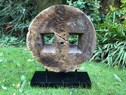 Robust old wooden cart wheel - cart,