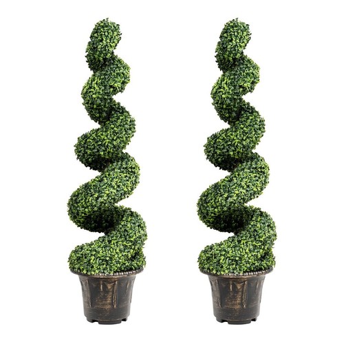 4ft artificial spiral boxwood - artificial,