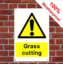 Grass cutting sign or self adhesive vinyl sticker farm Health & safety COUN0028