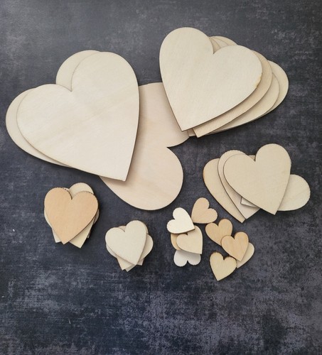 Wooden hearts 6mm 8mm 10mm - 8mm,,