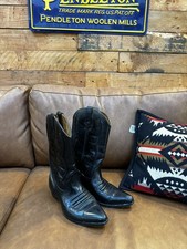 Loblan Men's Western Cowboy Boots Full Leather Black UK 8 EU 42