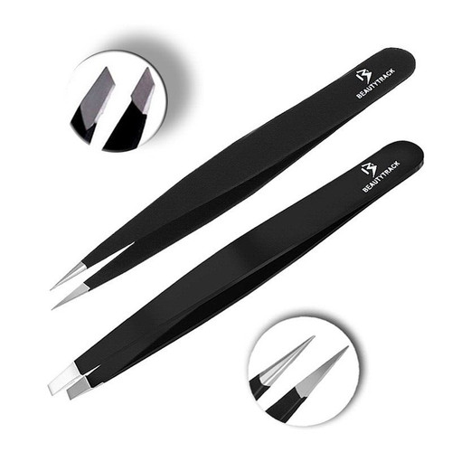 Eyebrow tweezers set slanted - eyebrow,