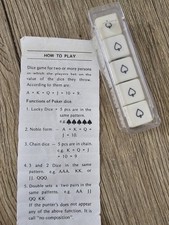 Vintage Poker Dice Set 5 Dice