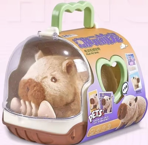 Electric capybara walking - capybara, doll