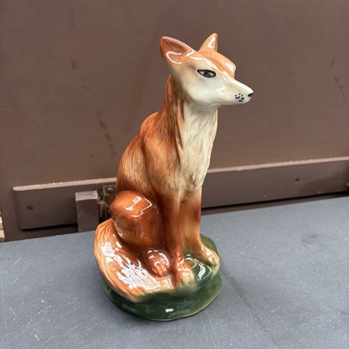 Vintage porcelain fox figurine - vintage,