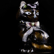 Chinese Cat Figurine Cloisonne