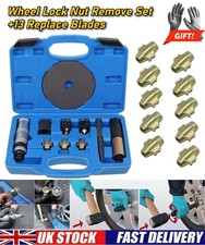 Universal Master Locking Wheel Nut Removal Tool Kit Remover + 13 Blades + Gloves