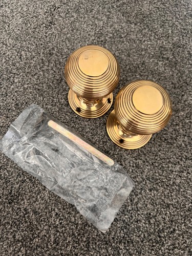 Pair aged solid brass - 1,