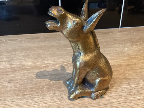 Vintage brass laughing donkey - brass,