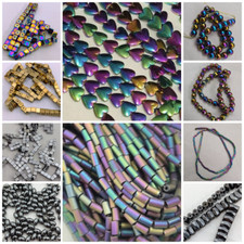 Hematite Gemstone Beads, Rainbow, Gold, Silver, Grey, Magnetic, Non-Magnetic