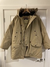 Vintage Golden Fleece N3B Style Snorkel Hood Parka Coyote Fur Trim Brown Size 44