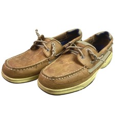 Sperry Top-Siders Mens 12M Tan Leather Boat Shoe Loafers Preppy Everyday