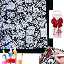 DIY Coloring Blanket with Markers -Color Your Own Blankets Cozy Home Decor Ideal
