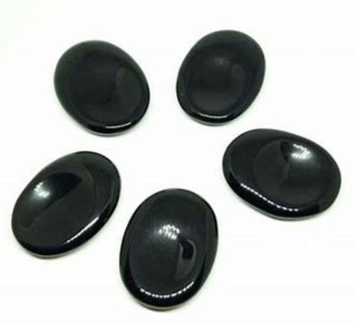Black tourmaline thumb stone - black,