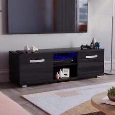 Black TV Unit Cabinet Stand LED Modern MDF Furniture Matte Gloss Entertainment