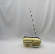 Vintage plastic fifty portable radio yellow & grey Art Deco styling Untested