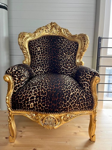 Armchair french louis velvet - french,