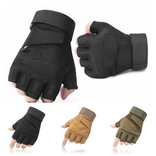 Tactical Hard Knuckle Half Finger Gloves Army Casual Airsoft Work Fingerless UK