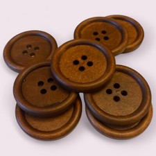 Large Round Brown 35mm Wooden