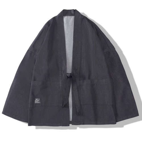 Men loose kimono denim - loose, coat