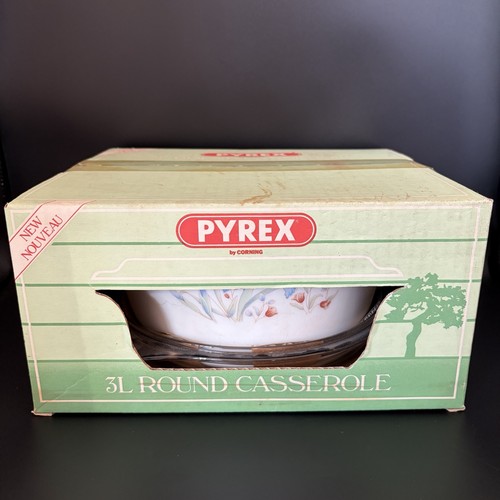 Pyrex corning floral - pyrex, round