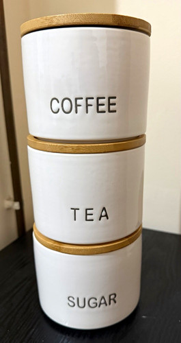 3pc coffee tea sugar canister - tea,