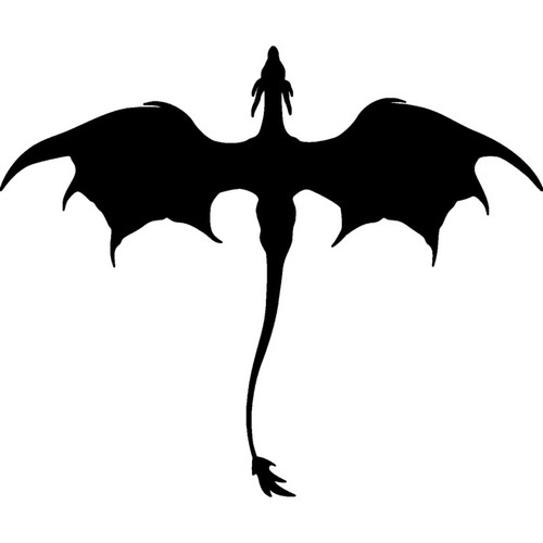 Flying dragon silhouette - dragon, silhouette'