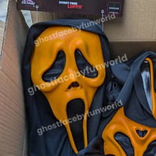Orange Fluorescent Ghost Face