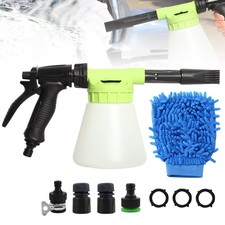 Snow Foam Car Wash Spray Gun Lance Hose Pipe Sprayer 1L Bottle Gloves & Adapter
