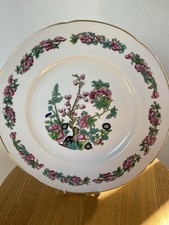 Set Of 6 English Fine Bone China Dinner Plates Lady Beth Pattern Tree & Floral