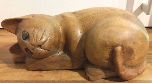 Vintage hand carved sleeping - vintage,