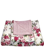 Laura Ashley Lidia Reversible Quilt Set Day Bed Floral Country Rose (3) Shams