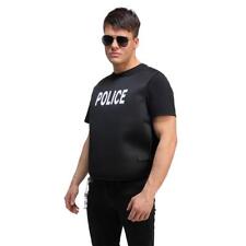 Mens Police Vest Fancy Dress Black Body Armour Cops FBI SWAT Officer One Size