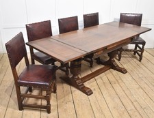 Oak draw leaf refectory table