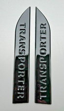 VW transporter T5 T4 high gloss black wing badges. Pair solid plastic.